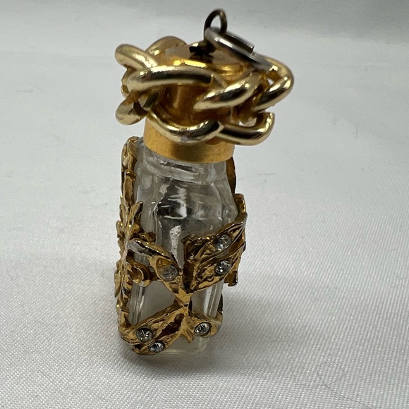 Glass Miniature Perfume Bottle Pendant Art Glass Ornate - Picture 4 of 6